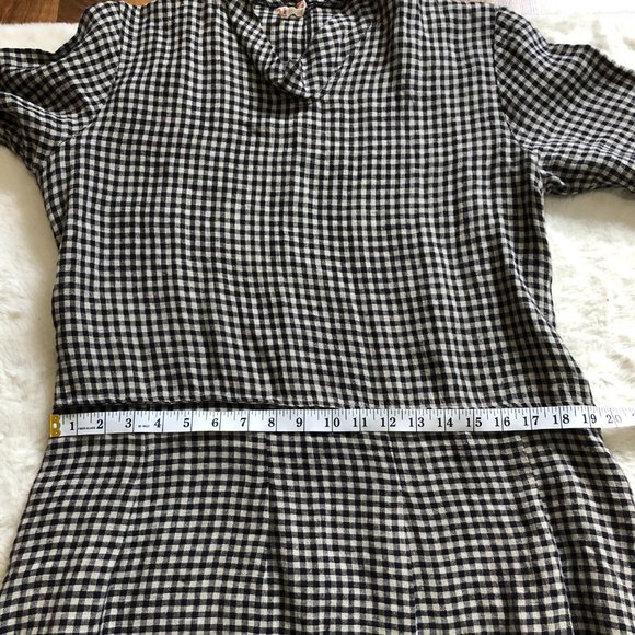 South street linen gingham midi dress 100% linen size 0 (US 6/8) - Picture 7 of 10